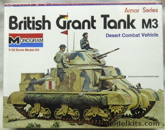 Monogram 1/32 British Grant M3 Medium Tank With Diorama Instructions, 7535 plastic model kit